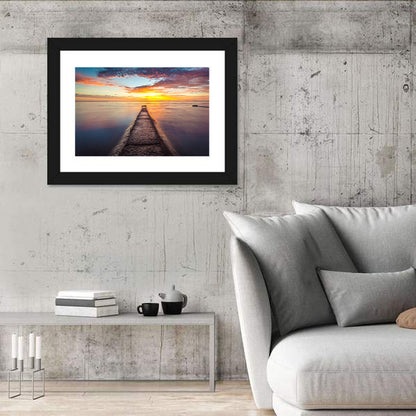 Stone Pier to Glowing Horizon Wall Art