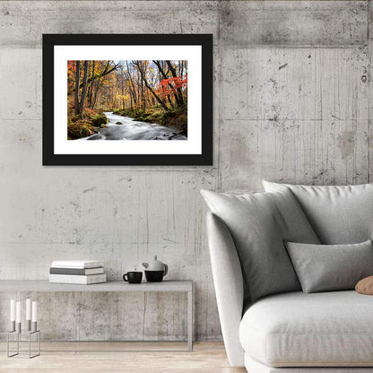 Sunlit Forest Stream Wall Art