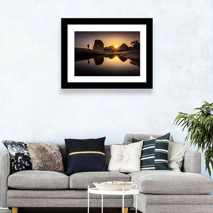 Hemakuta Hill Sunrise Temples Wall Art