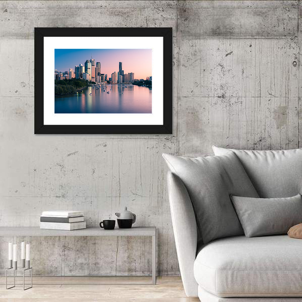 Brisbane River Skyline at Dusk Wall Art