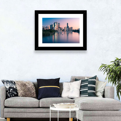 Brisbane River Skyline at Dusk Wall Art