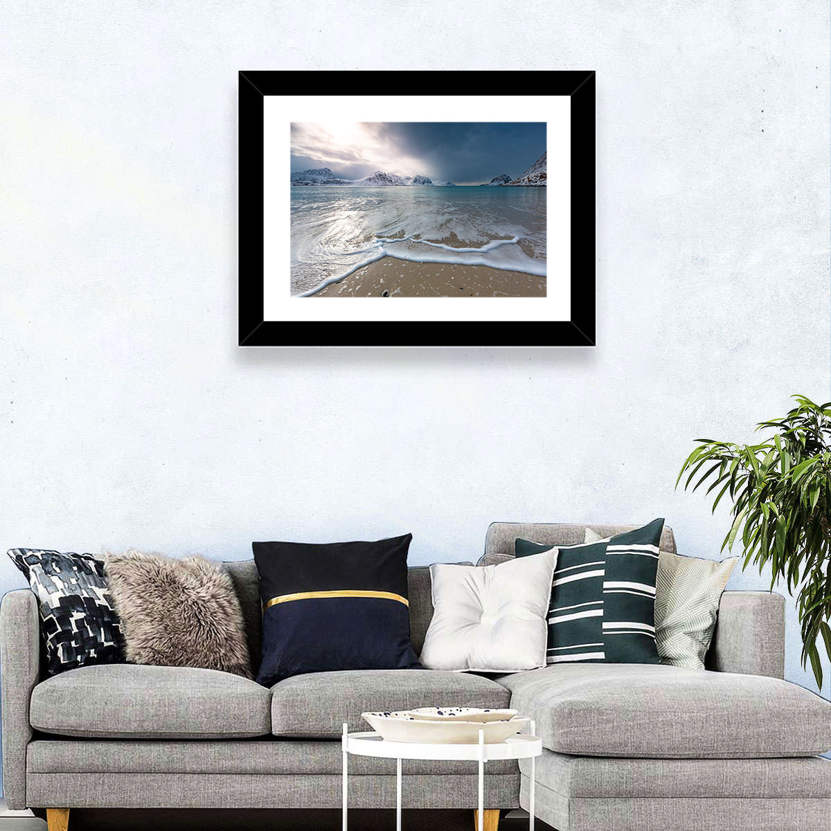 Haukland Beach Winter Light Wall Art