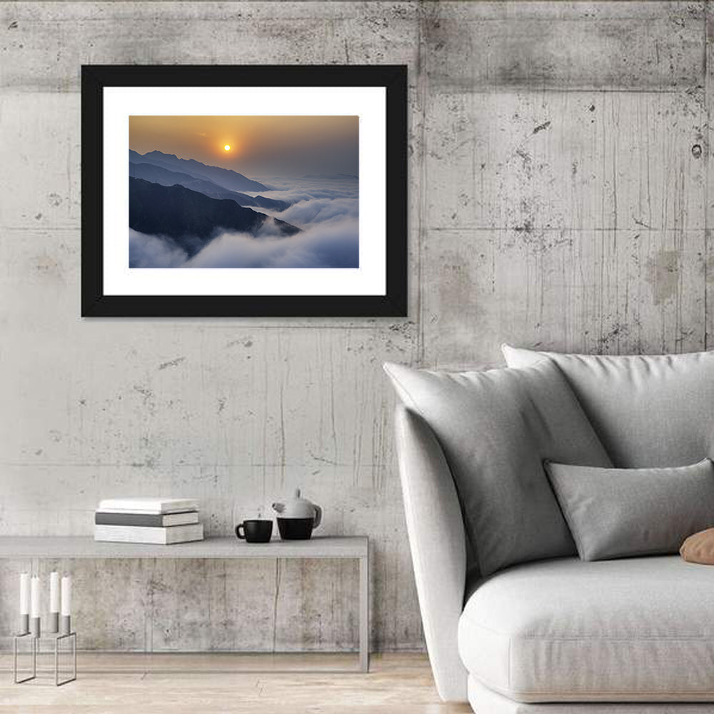 Ta Xua Range at Golden Dawn Wall Art in a room, landscape