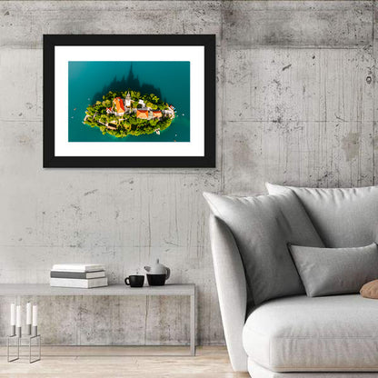 Bled Island Aerial View Wall Art