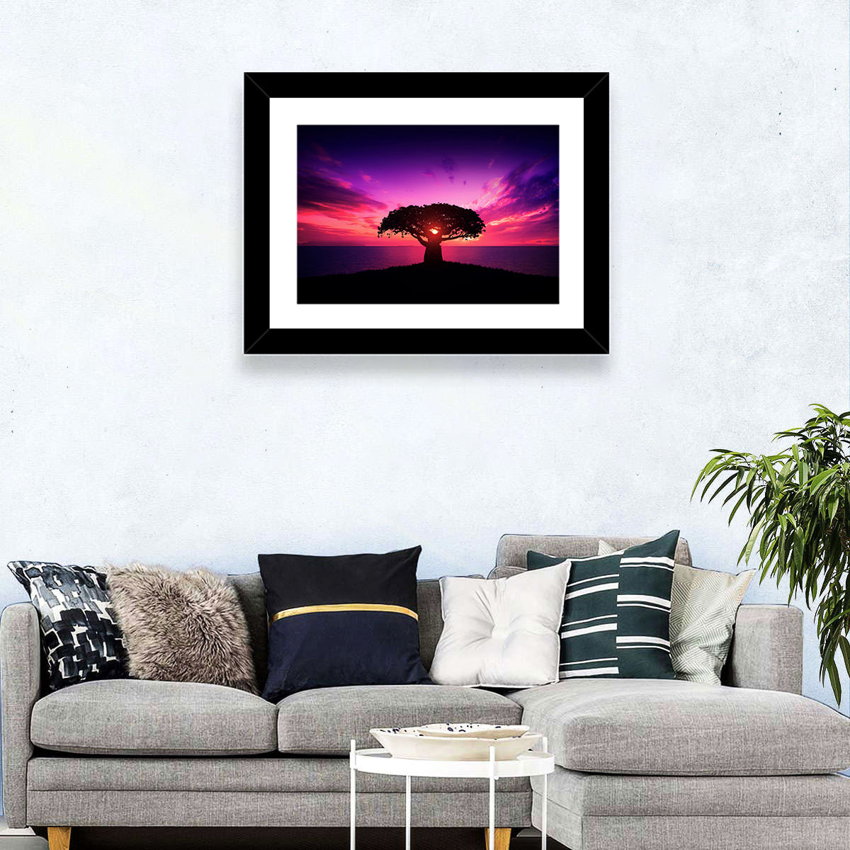 Baobab Sunset Silhouette Wall Art