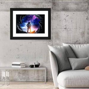 Aliens Planet Cave & Astronaut Wall Art