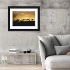 Mustang Silhouettes at Sunset Wall Art