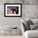 Cameraman Silhouette at Dusk Wall Art