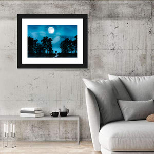 Couple Under Moon Wall Art