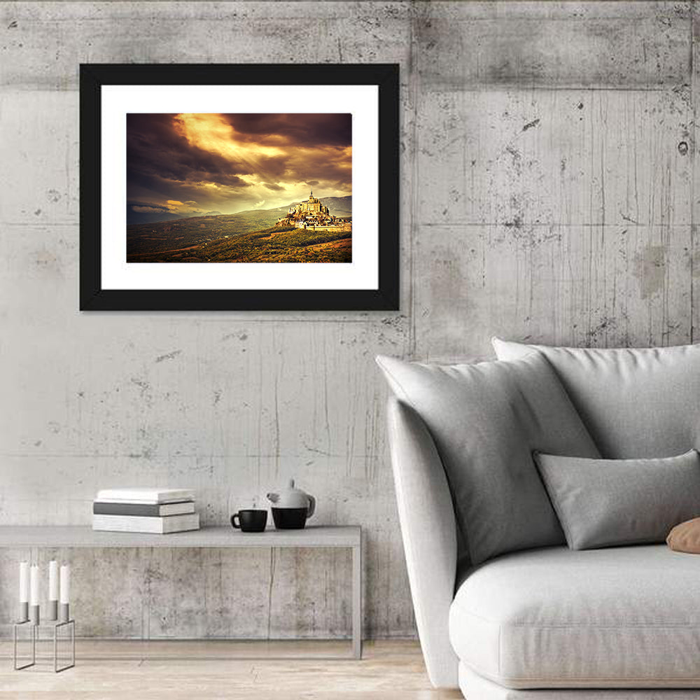 Mont-saint-michel Castle at Dusk Wall Art