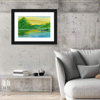 Rowboat on Serene Lake Watercolor Wall Art