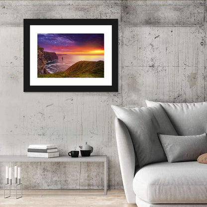 Cliffs of Moher Sea Stack at Sunset Wall Art