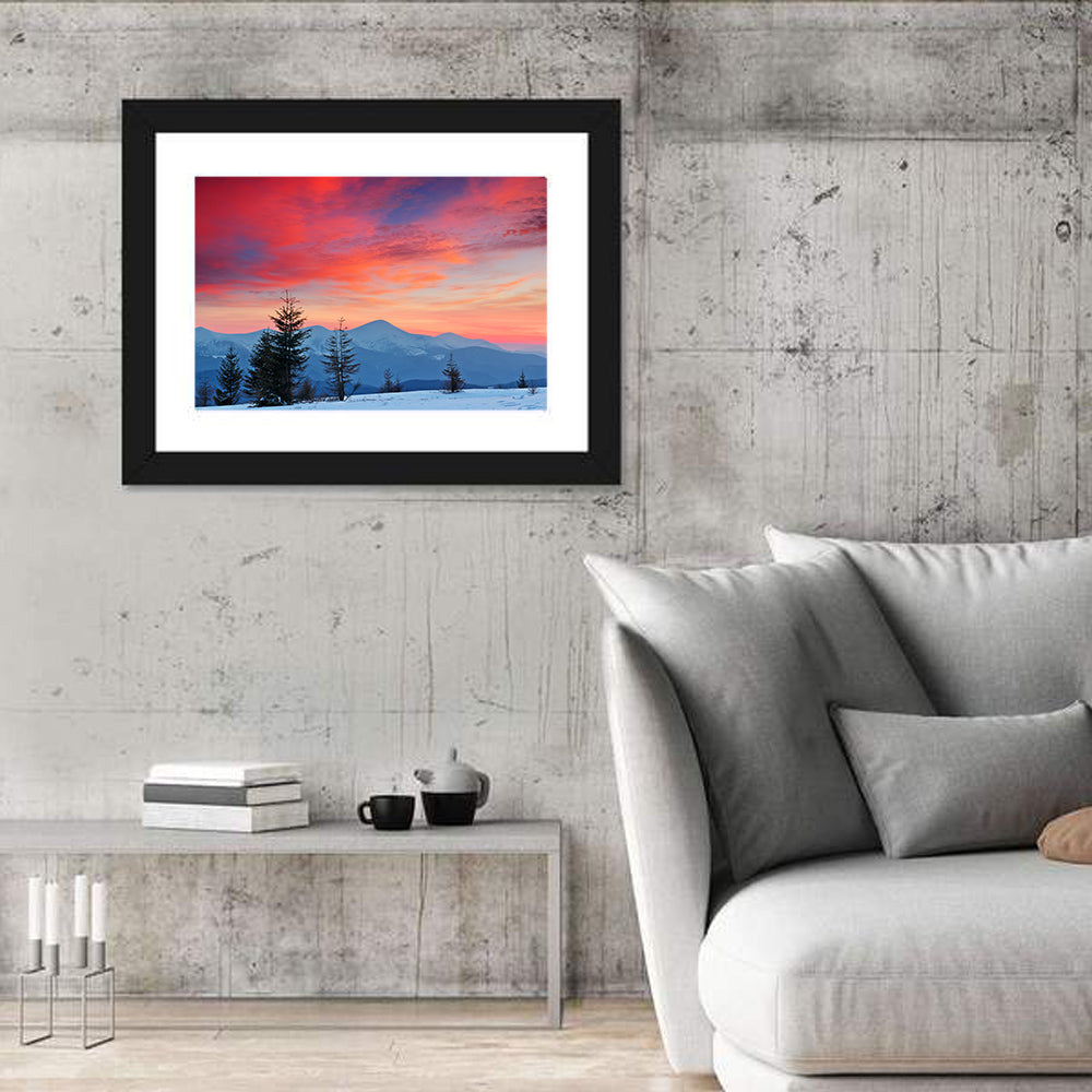 Chernogora Mountains at Sunset Wall Art in a room, landscape