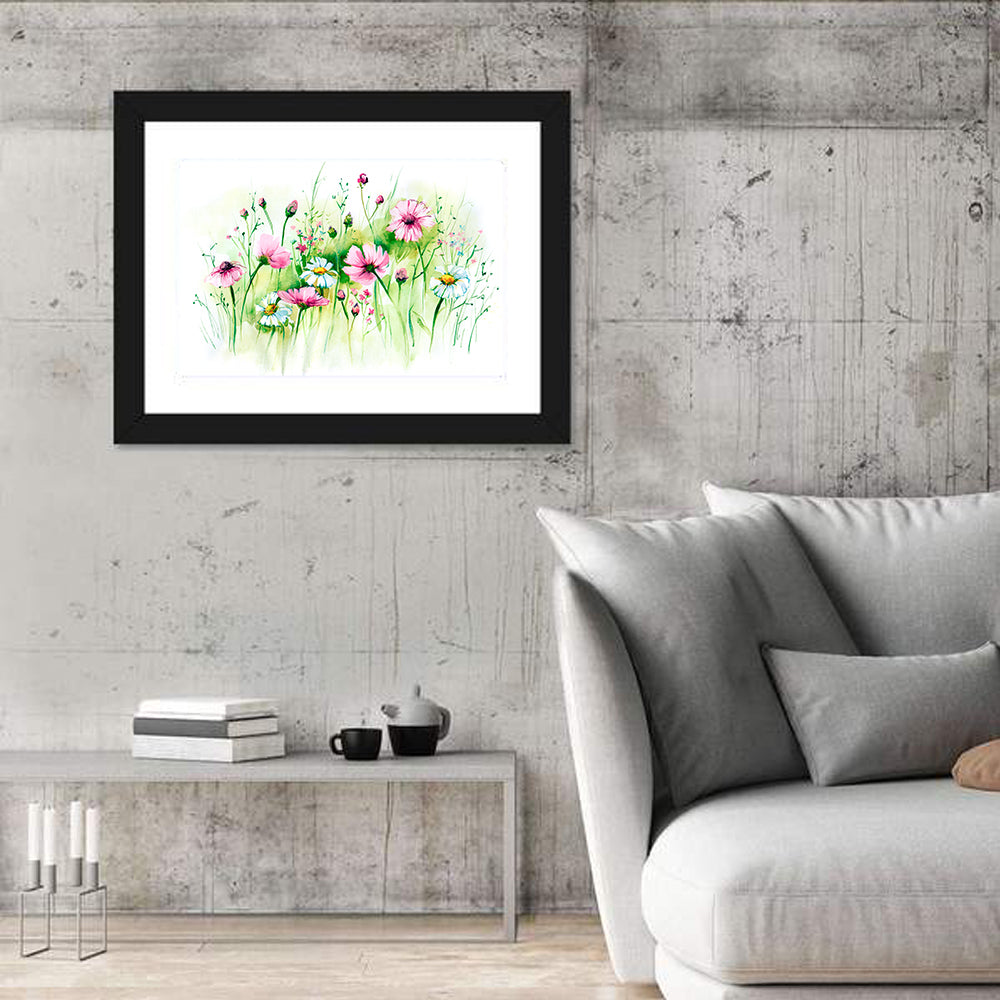 Airy Wildflower Meadow Watercolor Wall Art