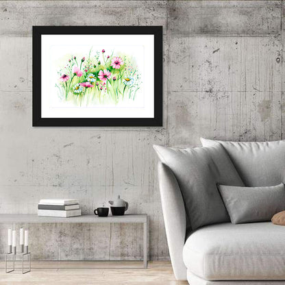 Airy Wildflower Meadow Watercolor Wall Art