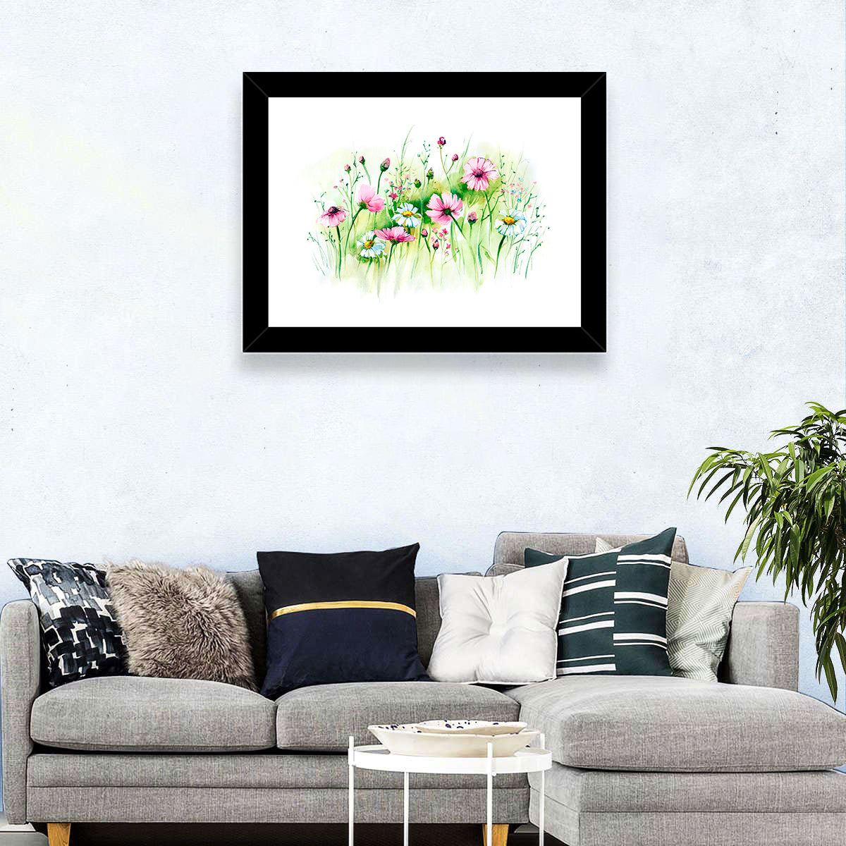 Airy Wildflower Meadow Watercolor Wall Art