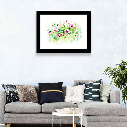 Airy Wildflower Meadow Watercolor Wall Art