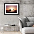 Beach Football at Sunset Wall Art