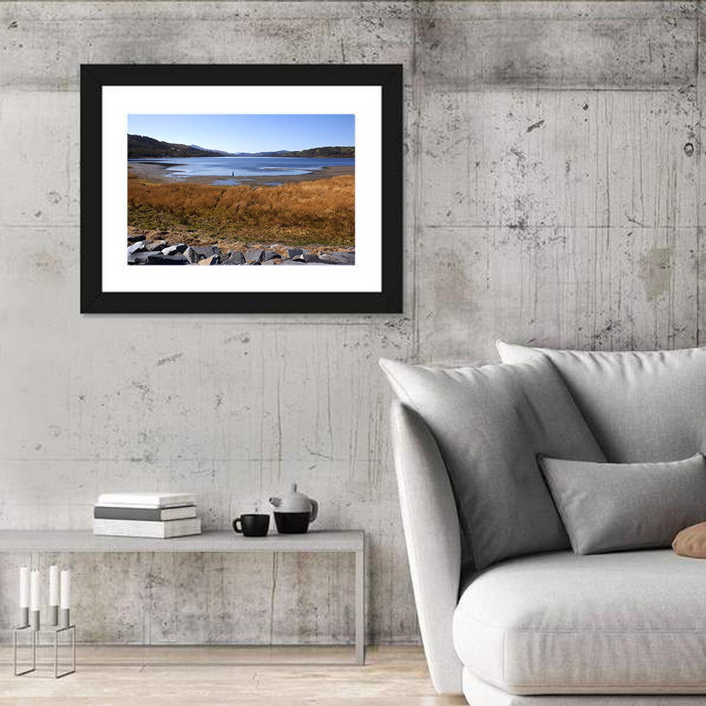 Bala Lake Shoreline Wall Art in a room, landscape