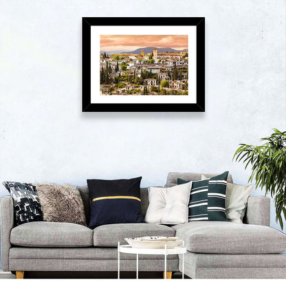 Granada Albaicín Sunset Cityscape Wall Art
