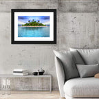 Mirrored Tropical Island Lagoon Wall Art