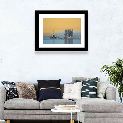 Baku Oil Rigs at Dusk Wall Art