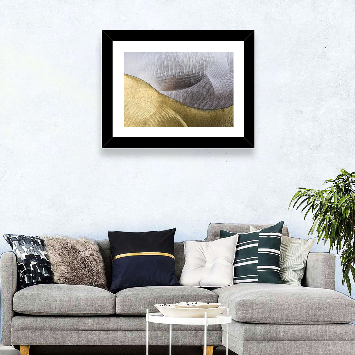 Thin Line Metallic Abstract Wall Art