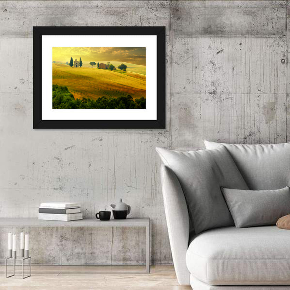 Tuscany Golden Hour Landscape Wall Art