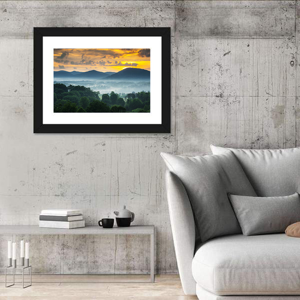 Blue Ridge Mountains Asheville Sunset Wall Art