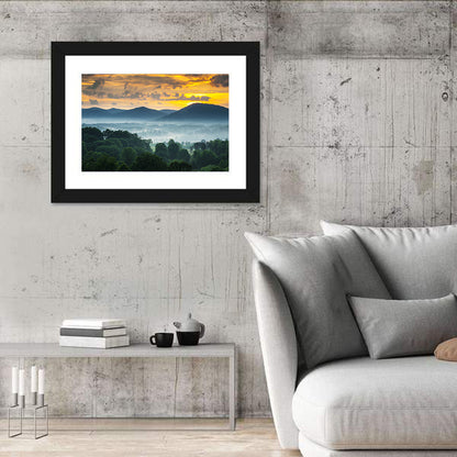 Blue Ridge Mountains Asheville Sunset Wall Art