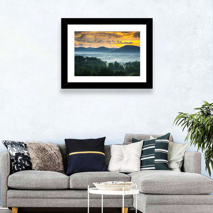 Blue Ridge Mountains Asheville Sunset Wall Art