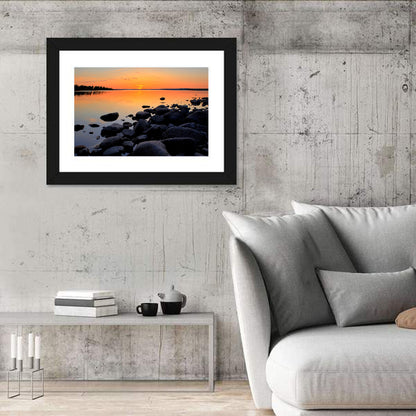 Rocky Lake Sunset Wall Art
