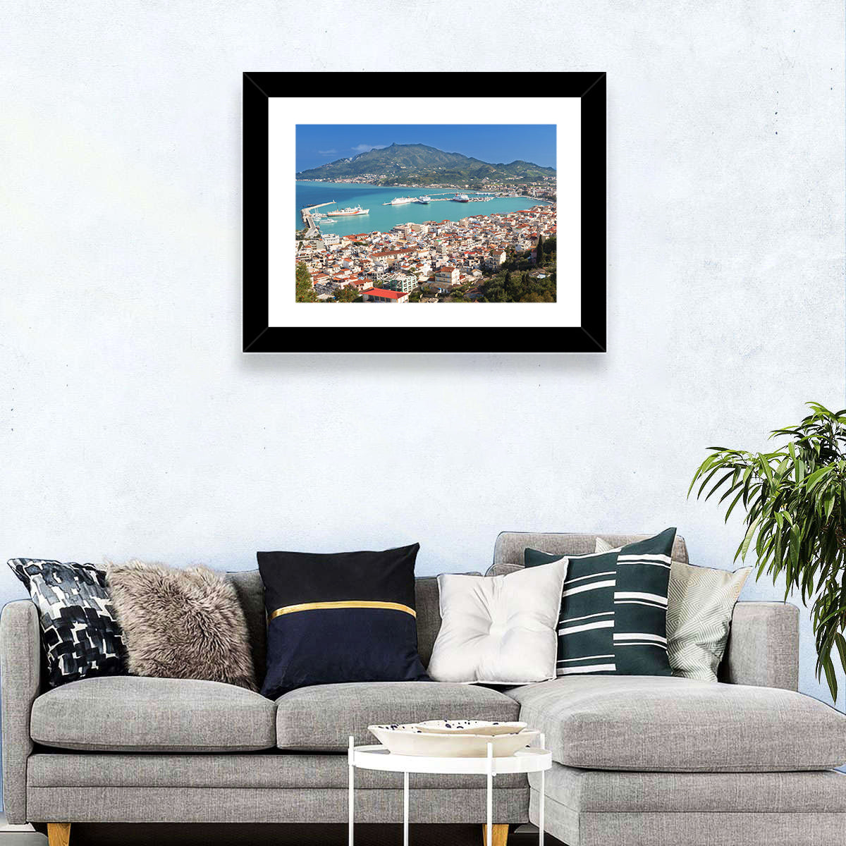 Zakynthos Harbor View Wall Art