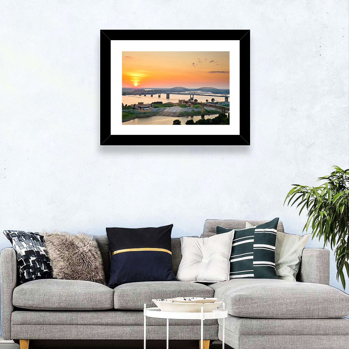 Hernando De Soto Bridge at Sunset Wall Art