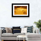 Golden Hour Haystacks Wall Art