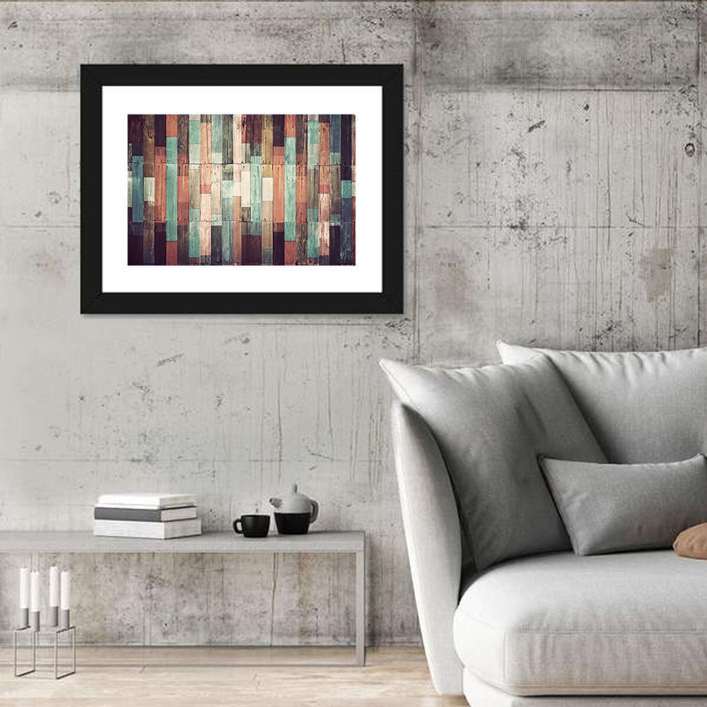 Sound Waves Wood Planks Wall Art