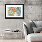 Middle East Political Map Wall Art