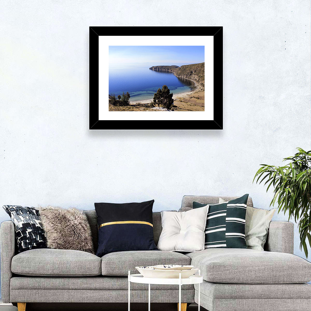 Titicaca Cliffs and Turquoise Water Wall Art