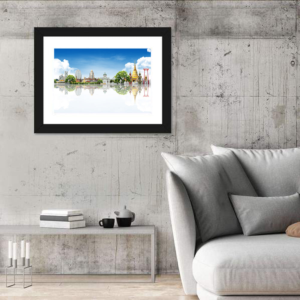 Bangkok Landmarks Reflection Scene Wall Art