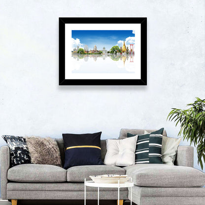 Bangkok Landmarks Reflection Scene Wall Art