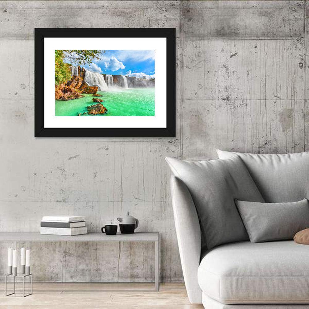 Dray Nur Waterfall Wall Art in a room, landscape