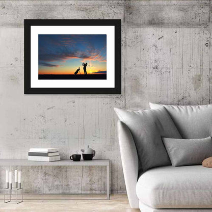 Sunset Golfer Silhouette Wall Art