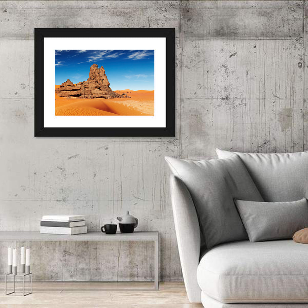 Sahara Rock Formation Landscape Wall Art in a room, landscape