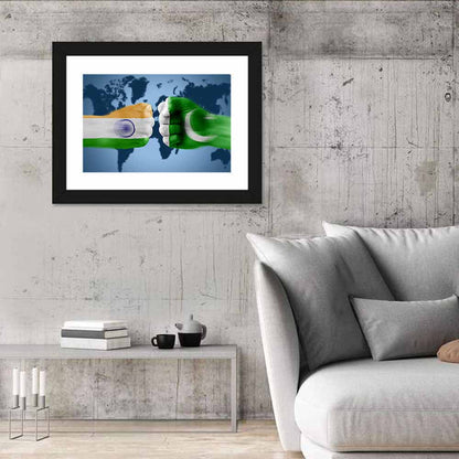 India Vs Pakistan Fight Concept Wall Art