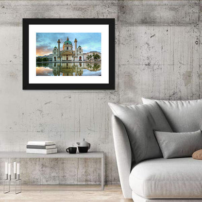 Karlskirche at Golden Hour Wall Art