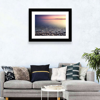 Pebbled Shore Sunset Wall Art