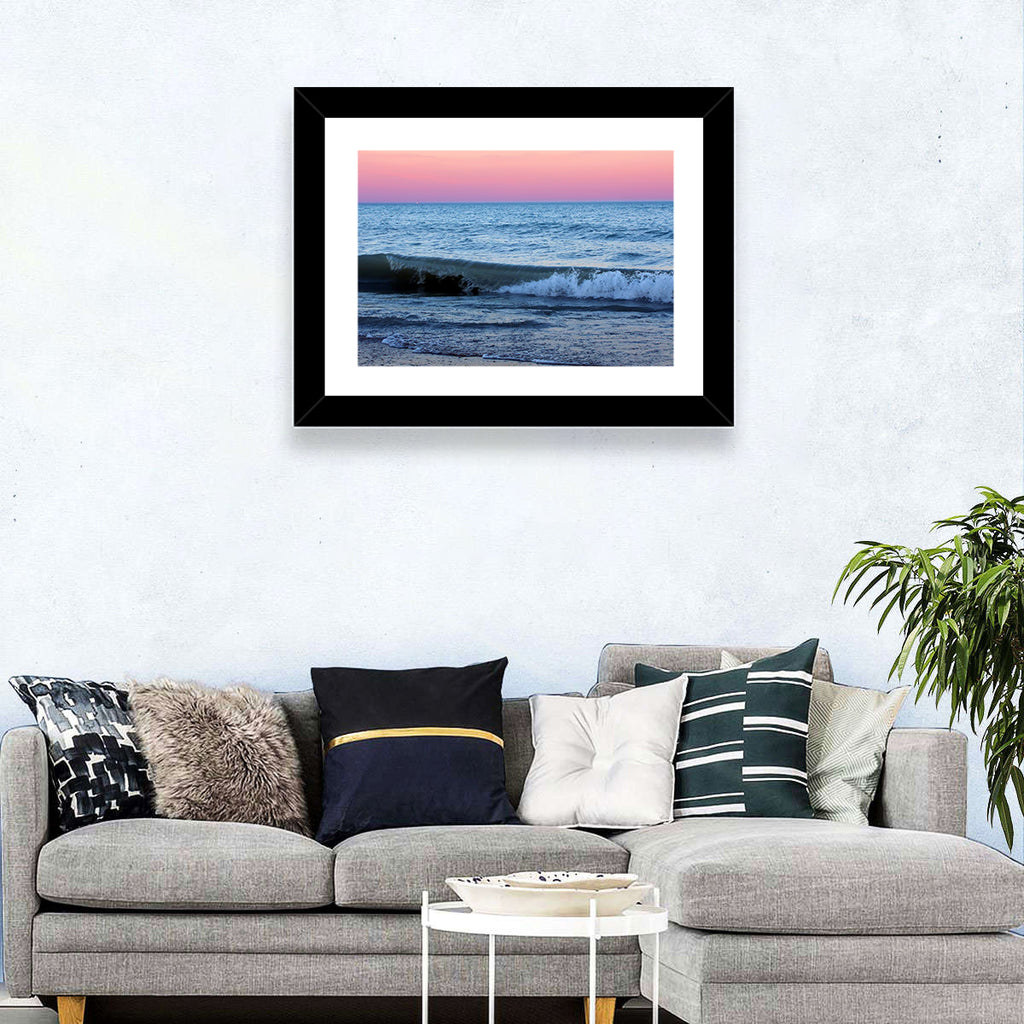 Lake Michigan Sunset with Sailboat Wall Art