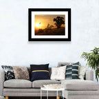 Cowboy Silhouette at Golden Sunset Wall Art