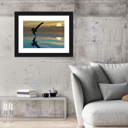 Bald Eagle Sunset Reflection Wall Art
