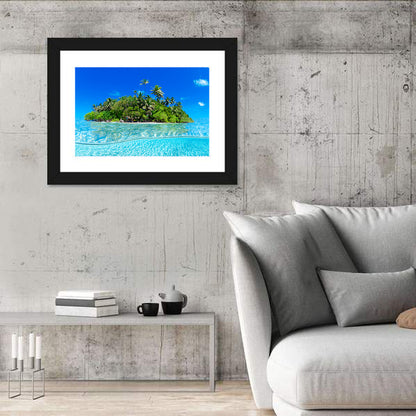 Tropical Island Lagoon Split-level Seascape Wall Art